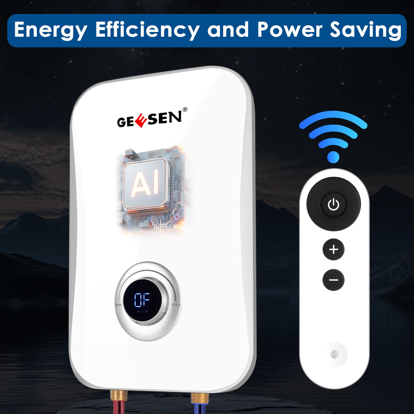 Tankless Water Heater Electric 9kW 240V, Instant On Demand Endless Hot Water Heater with Digital Temperature Display Point of Use for Residential Whole House Shower, ETL Certified