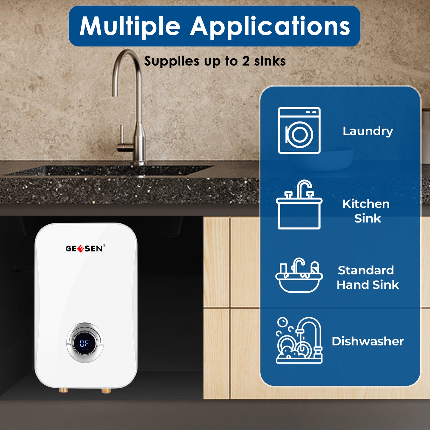 Tankless Water Heater Electric 9kW 240V, Instant On Demand Endless Hot Water Heater with Digital Temperature Display Point of Use for Residential Whole House Shower, ETL Certified