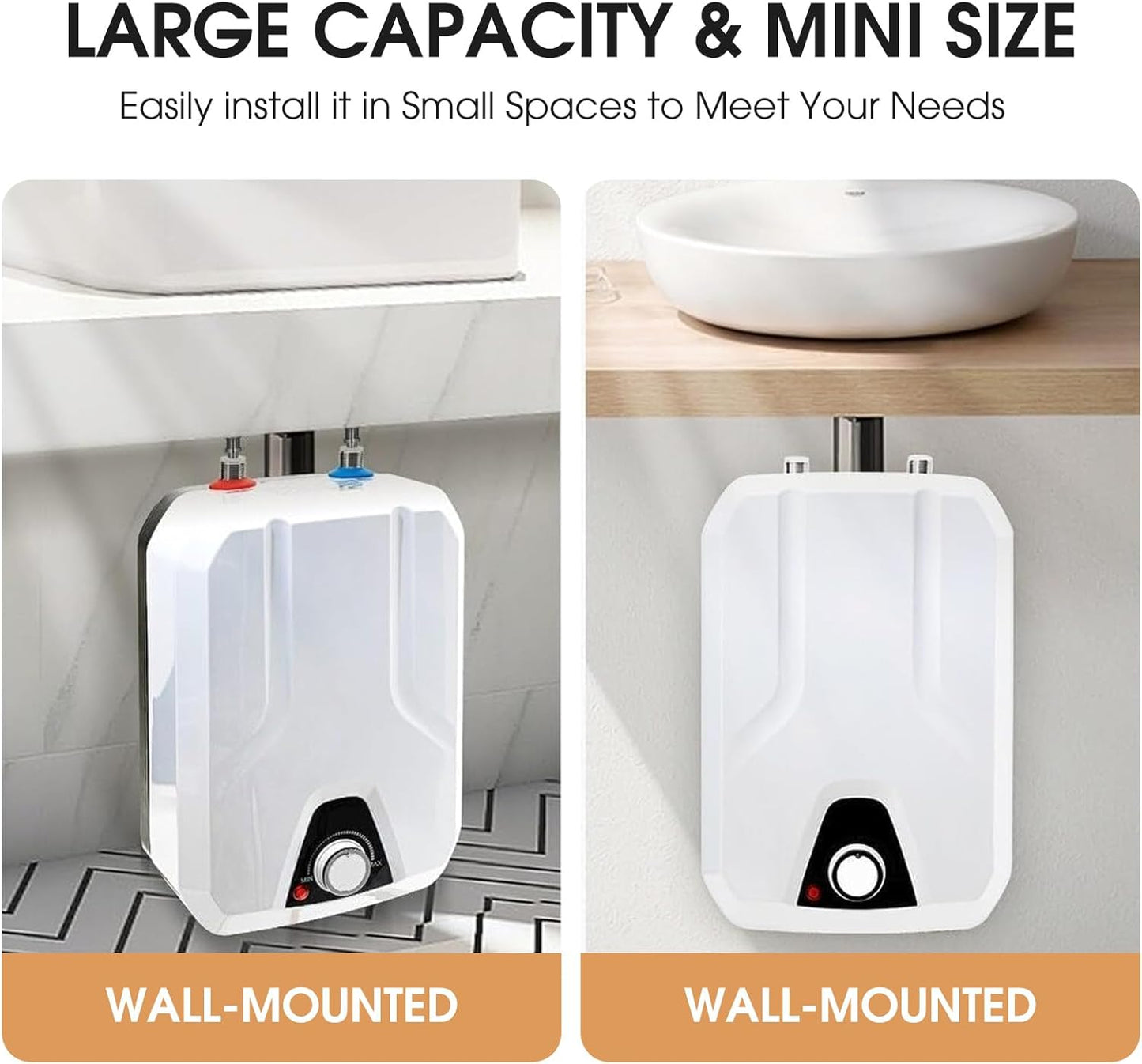 Electric Water Heater Smart RV 2.16Gallon 8L 1.5KW US safty Plug 120V(Water from Underside)