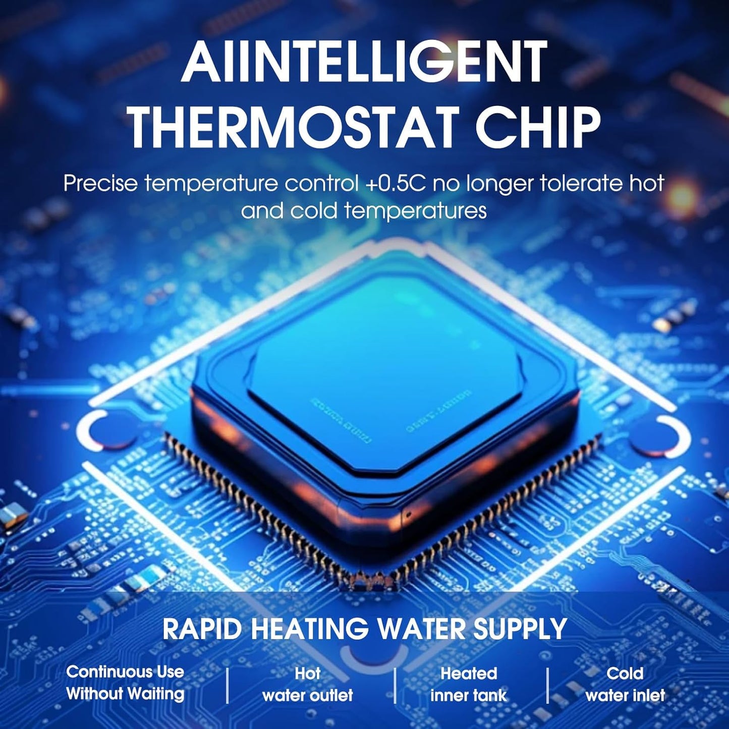 Electric Water Heater Smart RV 2.16Gallon 8L 1.5KW US safty Plug 120V(Water from Underside)