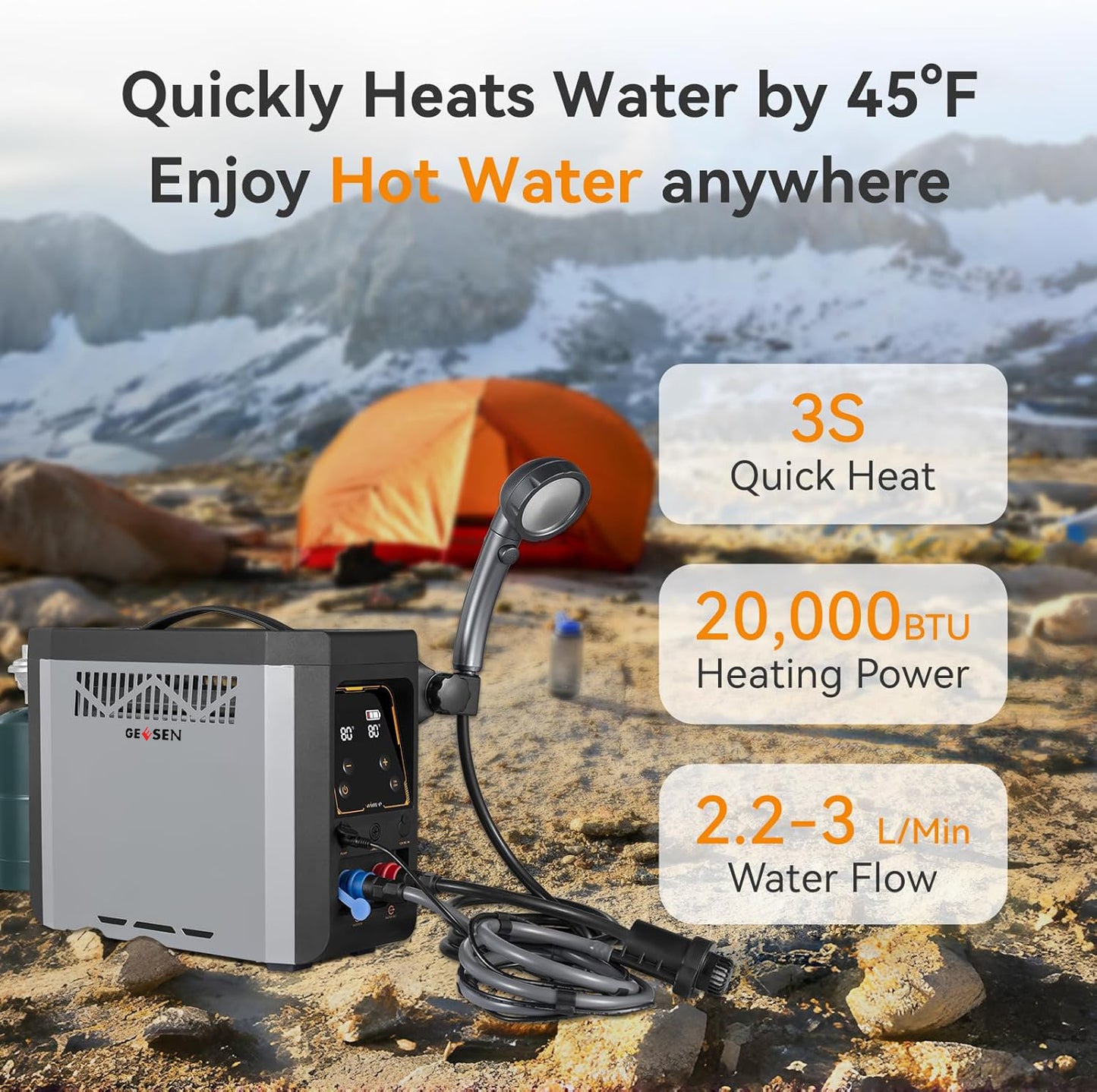 Tankless Water Heater Propane, METYA 0.8GPM 6KW Portable Instant Hot Water Heater