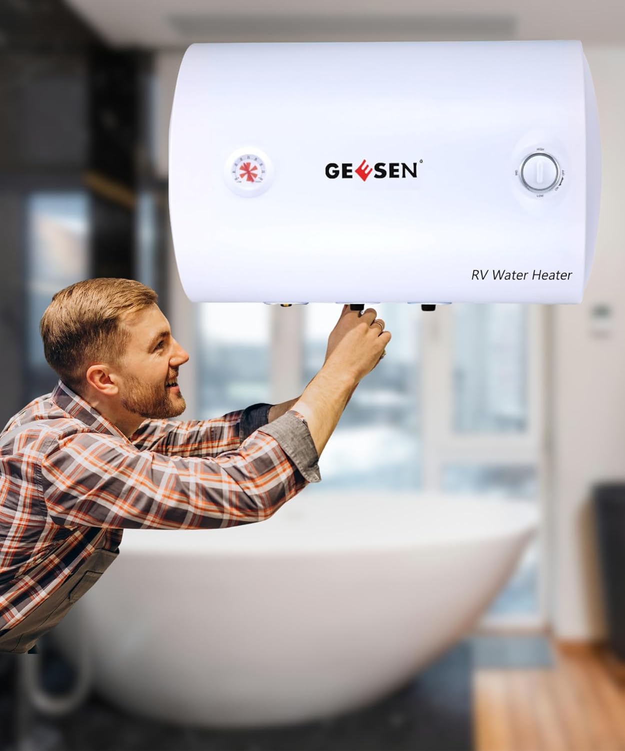 Geesen Electric Hot Water Storage Tank, Compact Point-of-Use(15 Gallon)