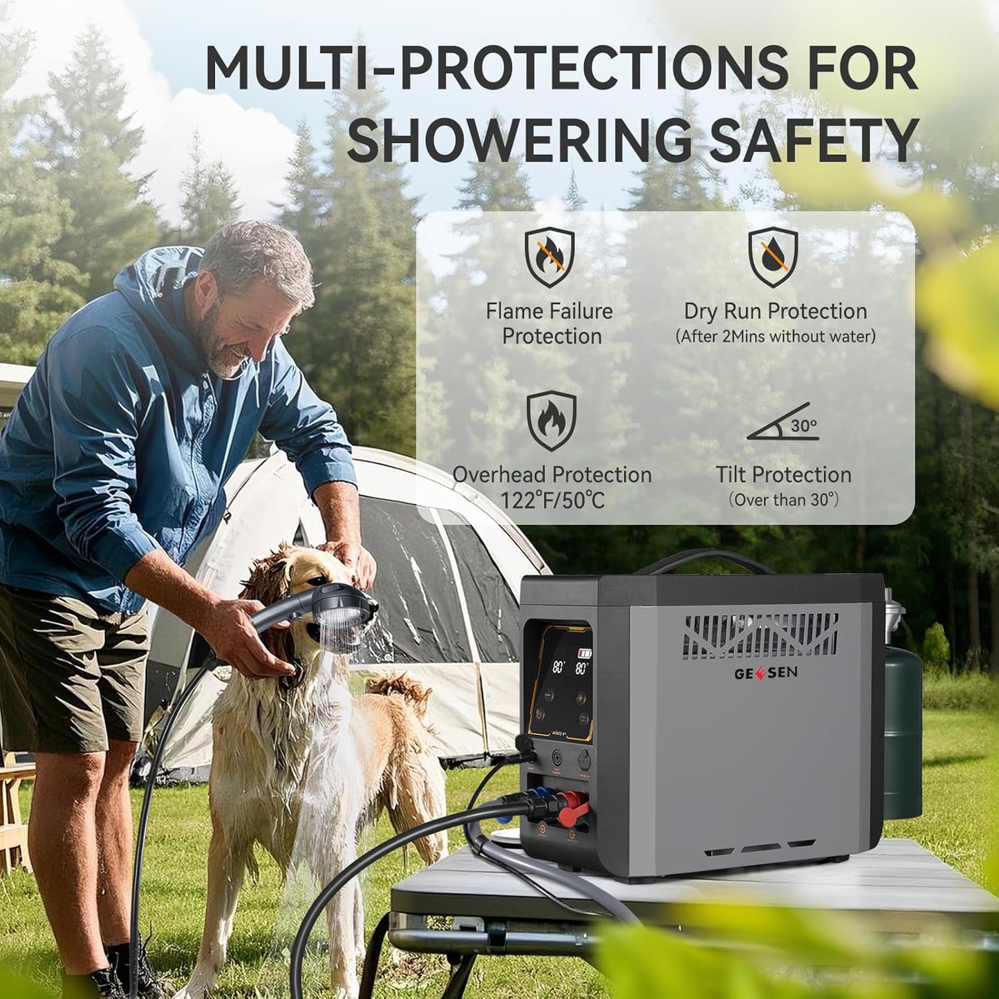 Tankless Water Heater Propane, METYA 0.8GPM 6KW Portable Instant Hot Water Heater