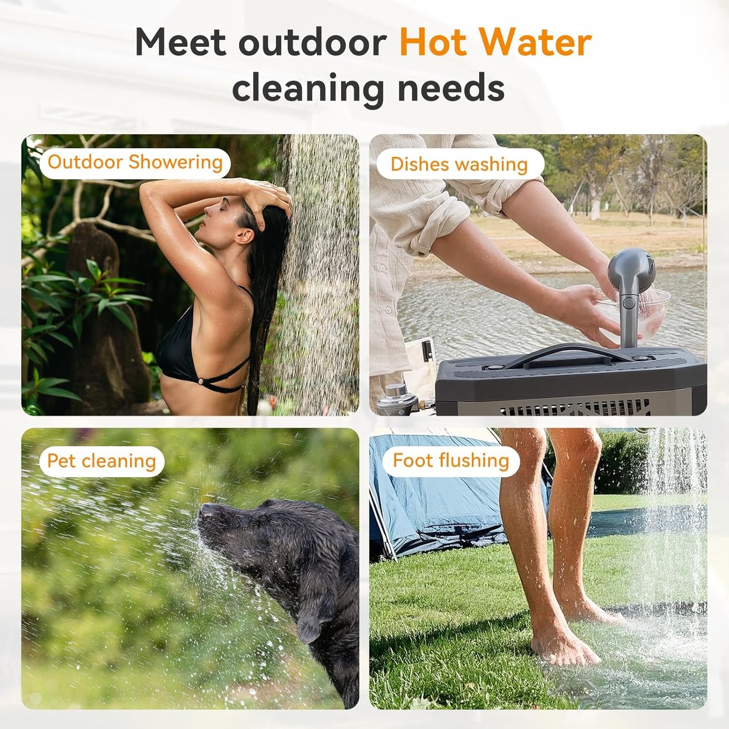 Tankless Water Heater Propane, METYA 0.8GPM 6KW Portable Instant Hot Water Heater