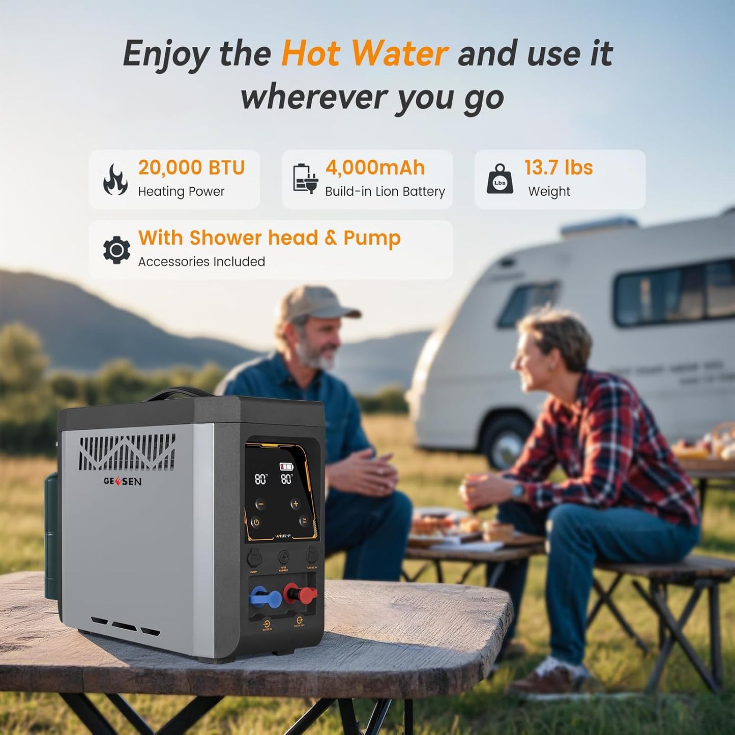 Tankless Water Heater Propane, METYA 0.8GPM 6KW Portable Instant Hot Water Heater