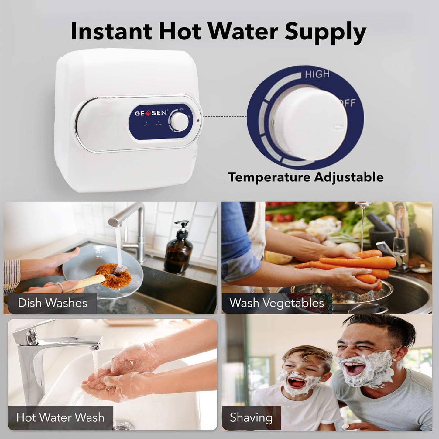 Geesen Under Sink Tank Electric Water Heater 1.5Kw(4 Gallon/120V)