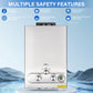 Tankless Water Heater Propane, 1.6GPM 6L Portable Instant Hot Water Heater, Outdoor Use for RV, Camper Van, Camping Trailer, Cabin, Barn, Pool, Sliver