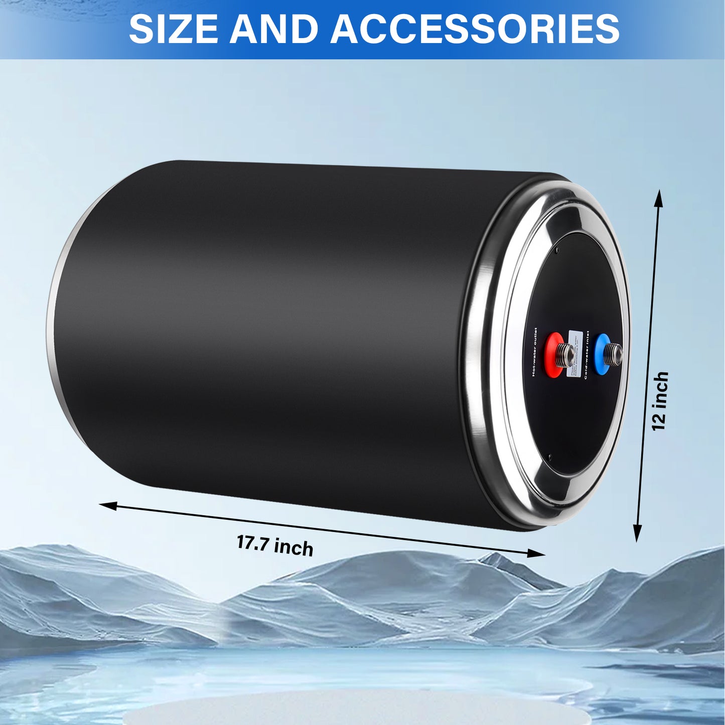 Dual Power Water Heater, 12V DC 200W/230V AC 1500W, 10L, for Caravan Camping UK Plug 230v RV Tank Water Heater, Instant for RV, for Camper with Double Power Supply & Remote Controller