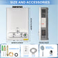 Tankless Water Heater Propane, 1.6GPM 6L Portable Instant Hot Water Heater, Outdoor Use for RV, Camper Van, Camping Trailer, Cabin, Barn, Pool, Sliver