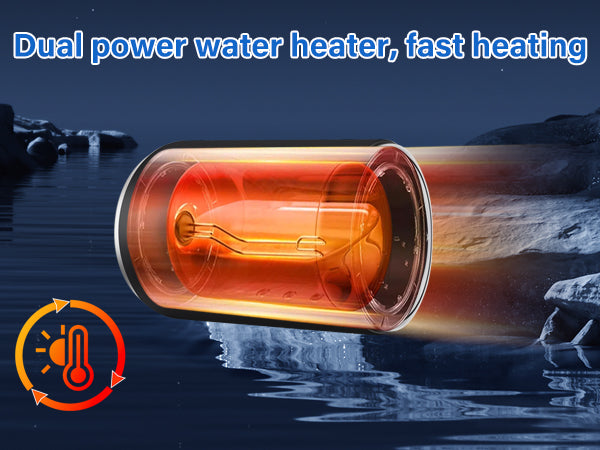 Dual Power Water Heater, 12V DC 200W/230V AC 1500W, 10L, for Caravan Camping UK Plug 230v RV Tank Water Heater, Instant for RV, for Camper with Double Power Supply & Remote Controller
